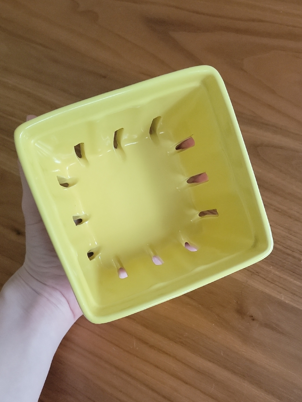 Yellow Ceramic Berry Basket